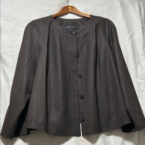 JONES NEW YORK  Shimmer Brown Button Cape Jacket.